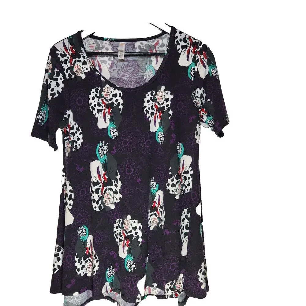 Disney Collection Cruella DeVille 101 Dalmatians Scoop Neck Perfect T Tunic XS